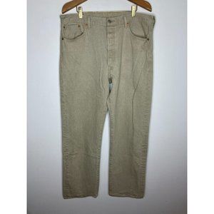 Levi's 501 Denim Men's 38x30 Straight Beige Button Fly Jeans